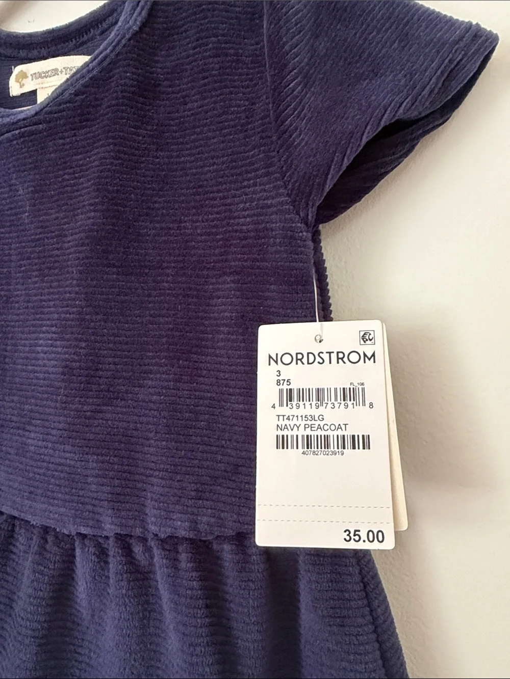 Tucker + Tate Deep Navy Corduroy Pocket Dress